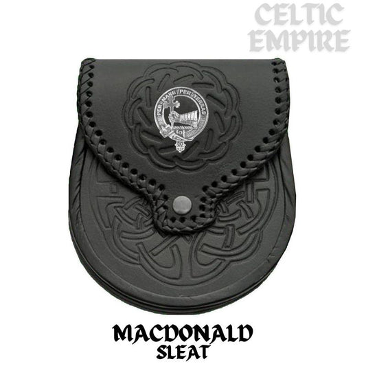 MacDonald (Sleat) Scottish Family Clan Badge Sporran, Leather