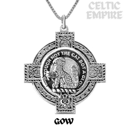 Gow Family Clan Crest Celtic Cross Pendant Scottish