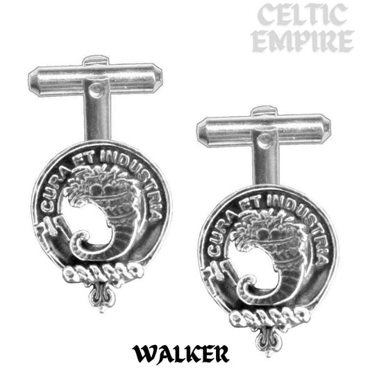 Walker Family Clan Crest Scottish Cufflinks; Pewter, Sterling Silver and Karat Gold