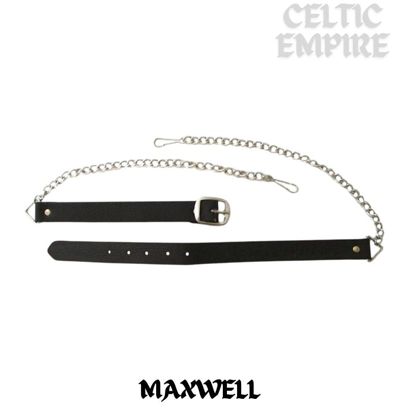 Maxwell Scottish Family Clan Badge Sporran, Leather