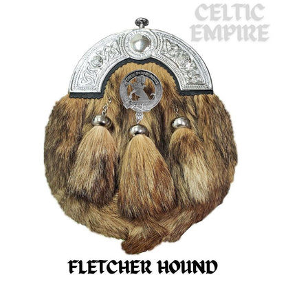 Fletcher (Hound) Scottish Family Clan Crest Badge Dress Fur Sporran