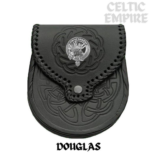 Douglas Scottish Family Clan Badge Sporran, Leather