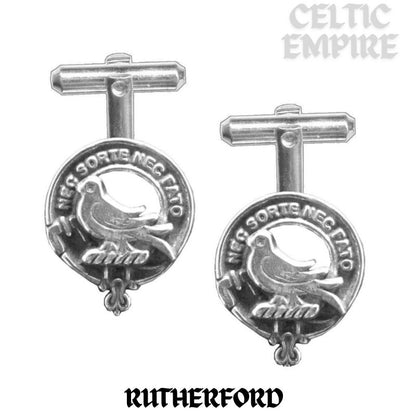 Rutherford Family Clan Crest Scottish Cufflinks; Pewter, Sterling Silver and Karat Gold