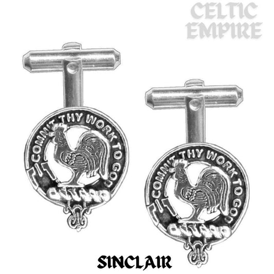 Sinclair Family Clan Crest Scottish Cufflinks; Pewter, Sterling Silver and Karat Gold