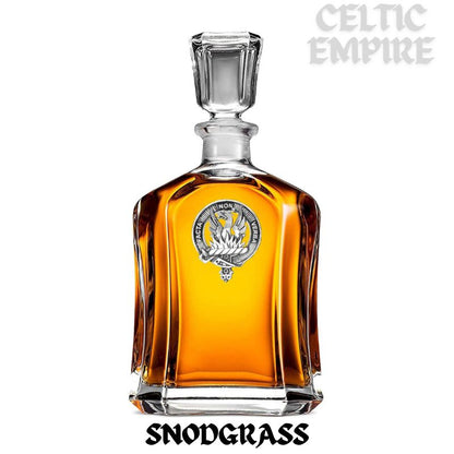 Snodgrass Family Clan Crest Badge Skye Decanter