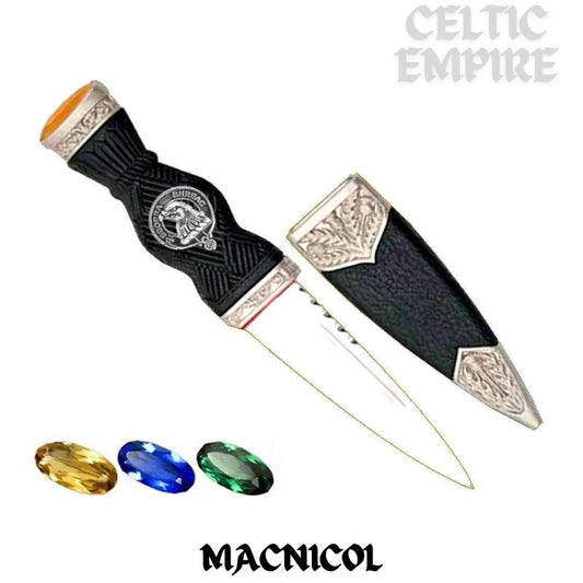 MacNicol Family Clan Crest Sgian Dubh, Scottish Knife