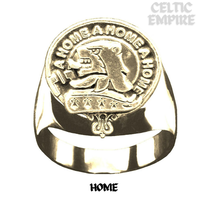 Home Scottish Family Clan Crest Ring Sterling Silver and Karat Gold