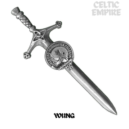 Young Family Clan Crest Kilt Pin, Scottish Pin