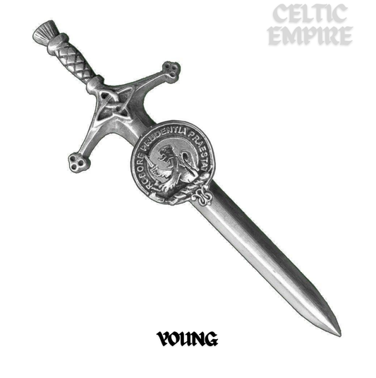 Young Family Clan Crest Kilt Pin, Scottish Pin