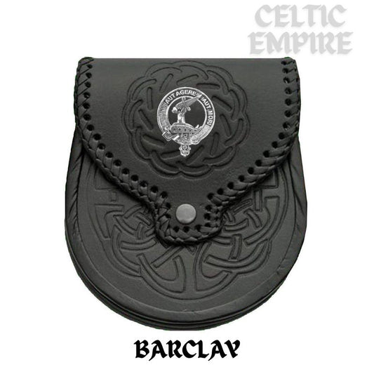 Barclay Scottish Family Clan Badge Sporran, Leather