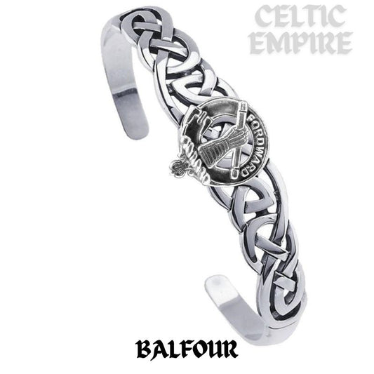 Balfour Family Clan Crest Celtic Cuff Bracelet