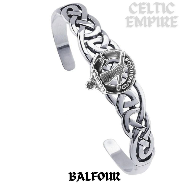 Balfour Family Clan Crest Celtic Cuff Bracelet