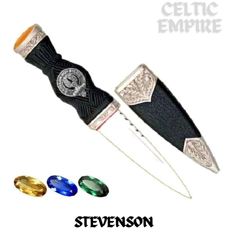 Stevenson Family Clan Crest Sgian Dubh, Scottish Knife