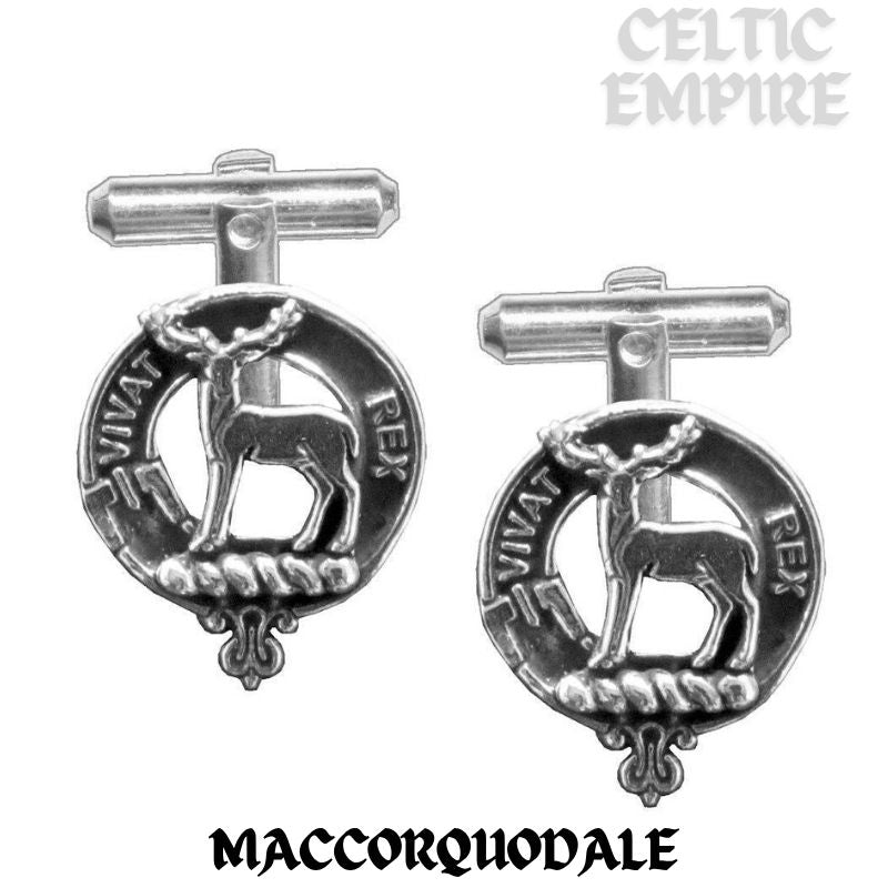 MacCorquodale Family Clan Crest Scottish Cufflinks; Pewter, Sterling Silver and Karat Gold