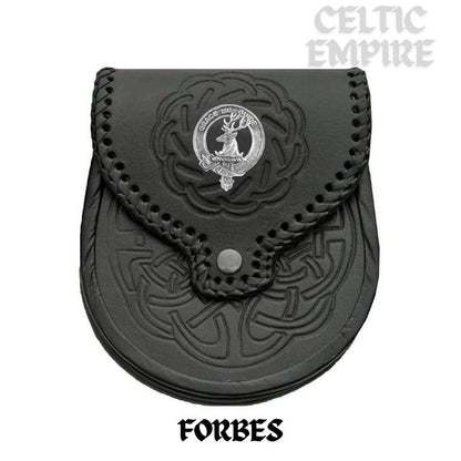 Forbes Scottish Family Clan Badge Sporran, Leather