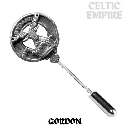 Gordon Family Clan Crest Stick or Cravat pin, Sterling Silver