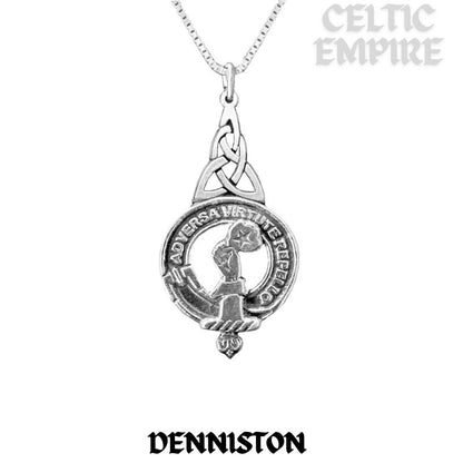 Denniston Family Clan Crest Interlace Drop Pendant