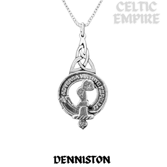 Denniston Family Clan Crest Interlace Drop Pendant