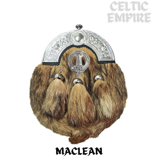 MacLean Scottish Family Clan Crest Badge Dress Fur Sporran