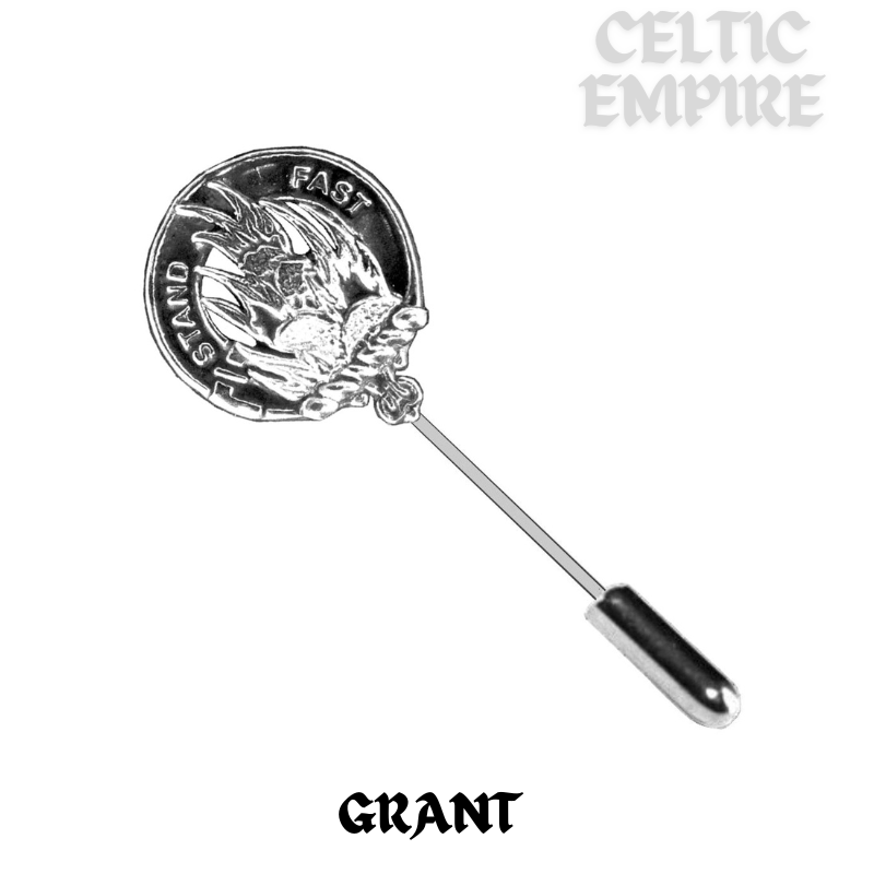 Grant Family Clan Crest Stick or Cravat pin, Sterling Silver