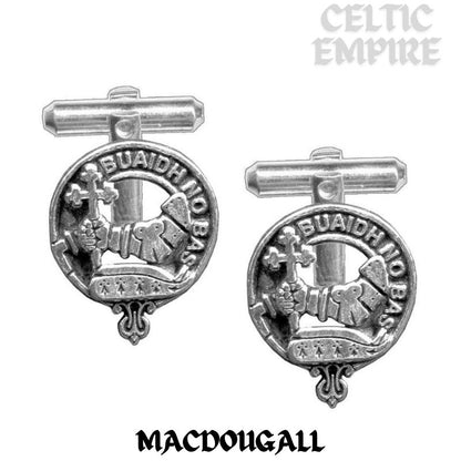 MacDougall Family Clan Crest Scottish Cufflinks; Pewter, Sterling Silver and Karat Gold