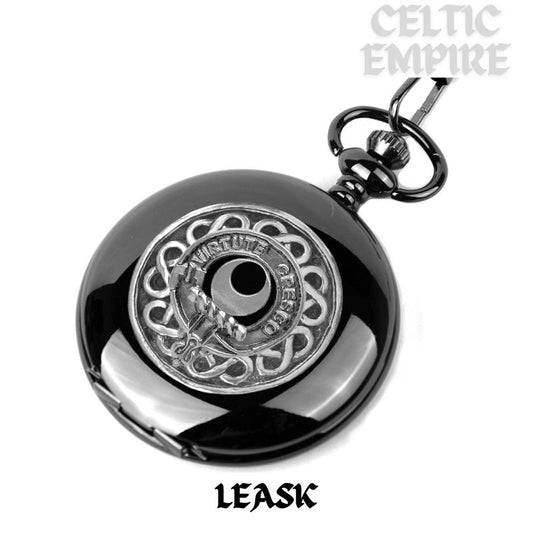 Leask Scottish Family Clan Crest Pocket Watch