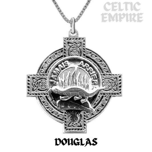 Douglas Family Clan Crest Celtic Cross Pendant Scottish