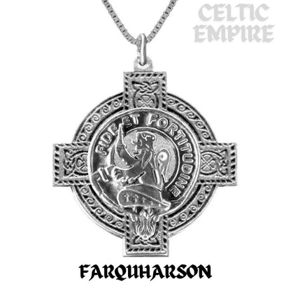 Farquharson Family Clan Crest Celtic Cross Pendant Scottish