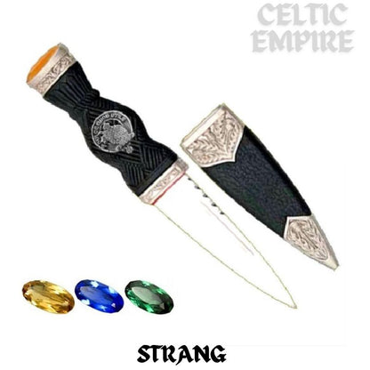 Strang Family Clan Crest Sgian Dubh, Scottish Knife