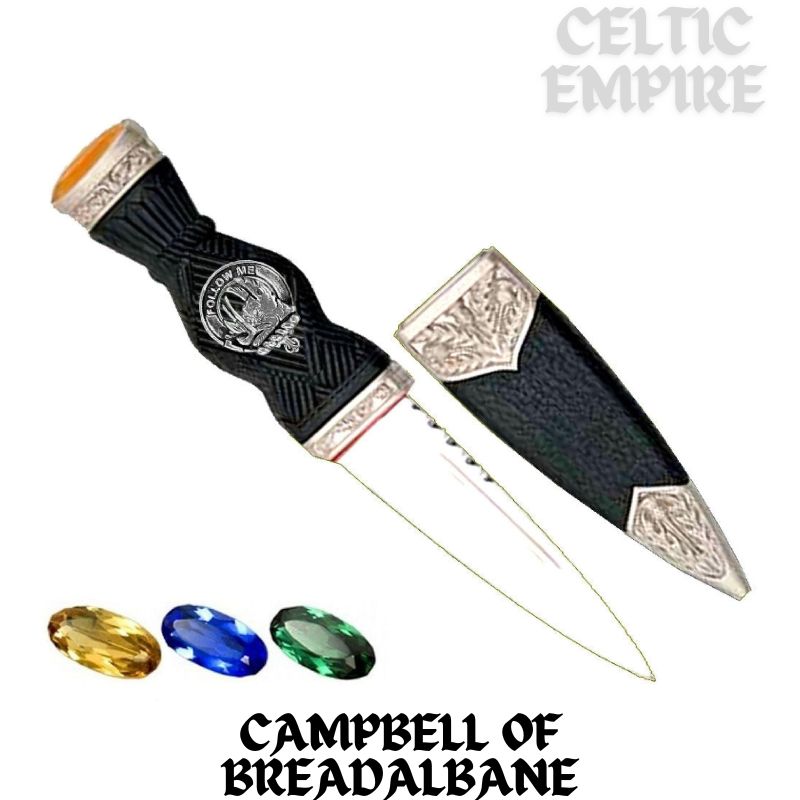 Campbell Breadalbane Family Clan Crest Sgian Dubh, Scottish Knife