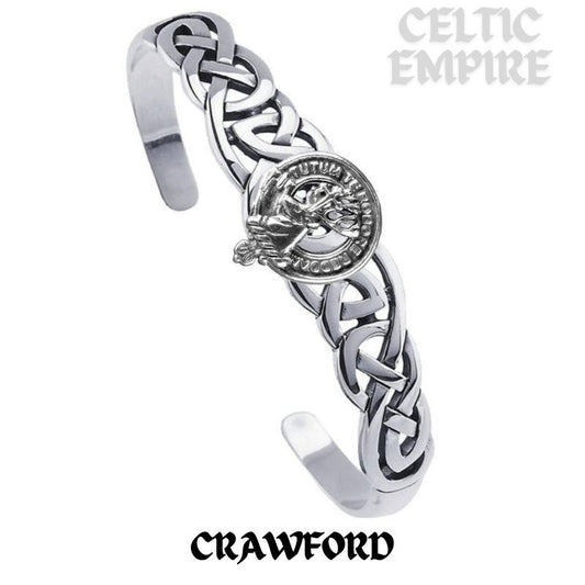 Crawford Family Clan Crest Celtic Cuff Bracelet
