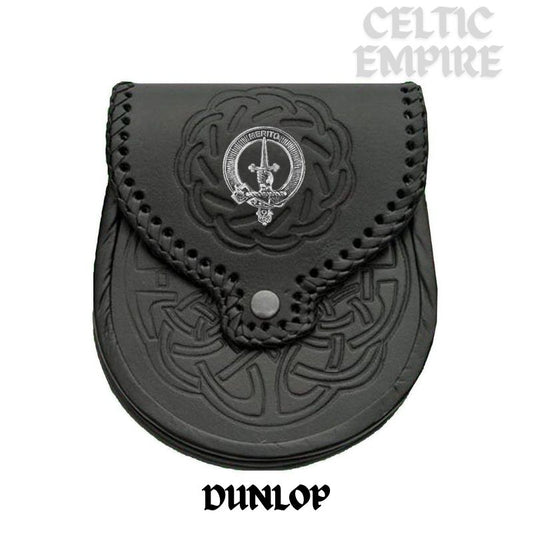 Dunlop Scottish Family Clan Badge Sporran, Leather