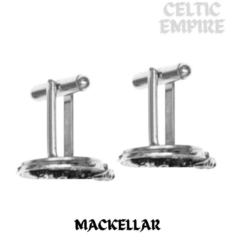 MacKellar Family Clan Crest Scottish Cufflinks; Pewter, Sterling Silver and Karat Gold