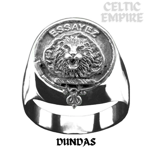 Dundas Scottish Family Clan Crest Ring  ~  Sterling Silver and Karat Gold