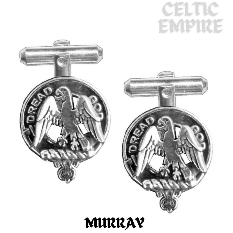 Murray Family Clan Crest Scottish Cufflinks; Pewter, Sterling Silver and Karat Gold