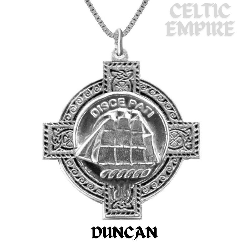 Duncan Family Clan Crest Celtic Cross Pendant Scottish