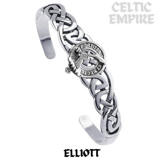 Elliott Family Clan Crest Celtic Cuff Bracelet