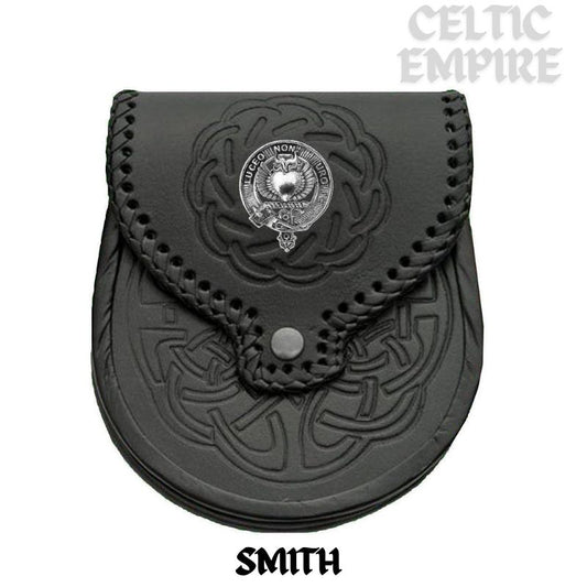 Smith Scottish Family Clan Badge Sporran, Leather