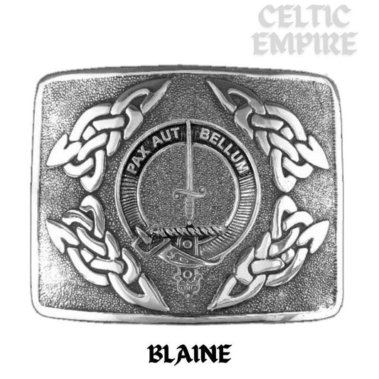 Blaine Family Clan Crest Interlace Kilt Belt Buckle