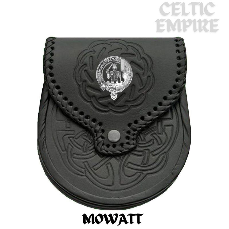 Mowatt Scottish Family Clan Badge Sporran, Leather