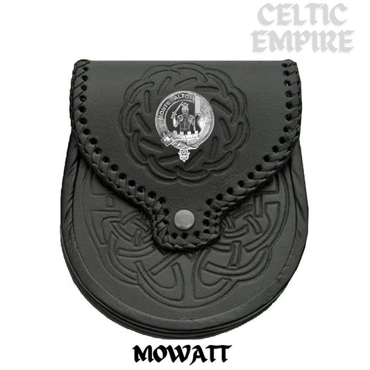 Mowatt Scottish Family Clan Badge Sporran, Leather