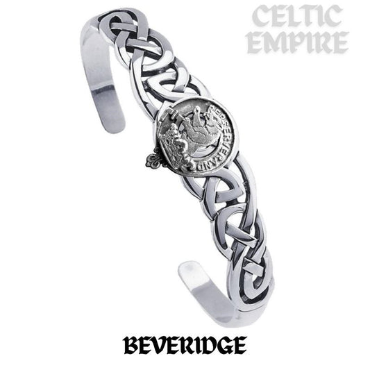Beveridge Family Clan Crest Celtic Cuff Bracelet