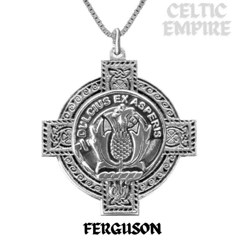 Ferguson Family Clan Crest Celtic Cross Pendant Scottish