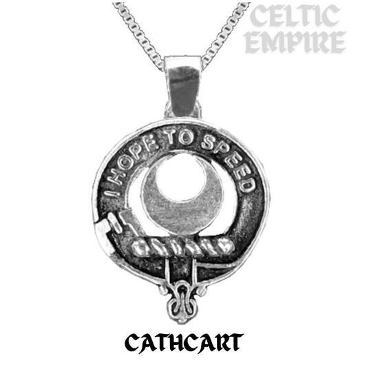 Cathcart Large 1" Scottish Family Clan Crest Pendant - Sterling Silver