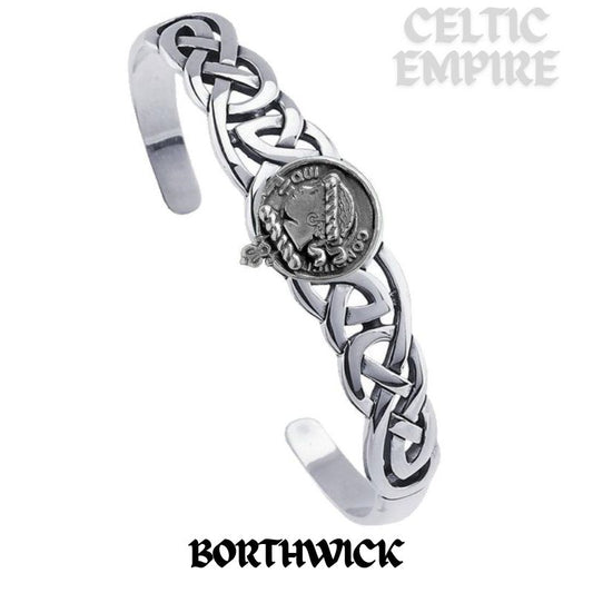 Borthwick Family Clan Crest Celtic Cuff Bracelet