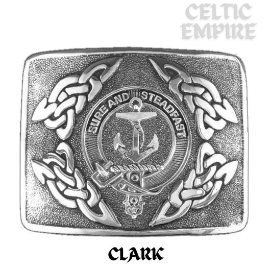 Clark Family Clan Crest Interlace Kilt Belt Buckle