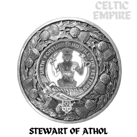 Stewart (Athol) Family Clan Badge Scottish Plaid Brooch