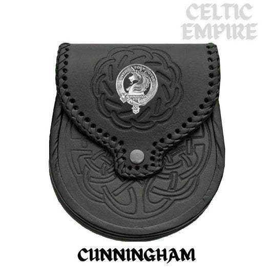 Cunningham Scottish Family Clan Badge Sporran, Leather