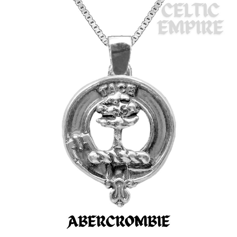 Abercrombie Large 1" Scottish Family Clan Crest Pendant - Sterling Silver