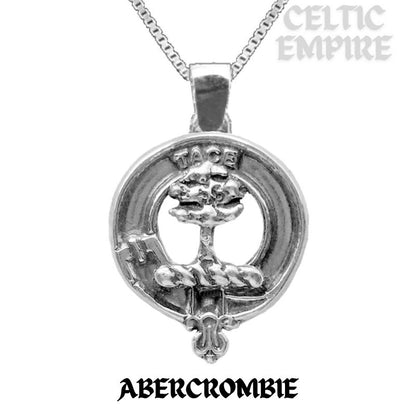 Abercrombie Large 1" Scottish Family Clan Crest Pendant - Sterling Silver